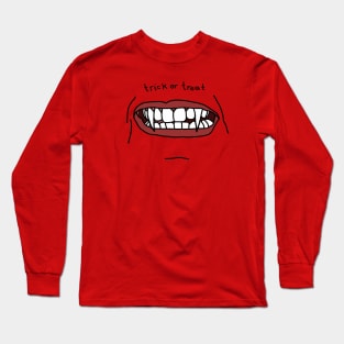 Halloween Horror Trick or Treat Fangs Long Sleeve T-Shirt